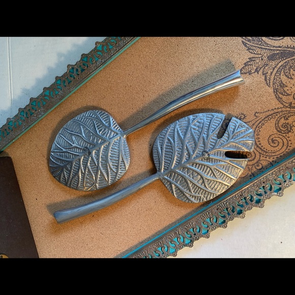 Vintage India Aluminum Salad Server Set (B12) - Picture 6 of 10